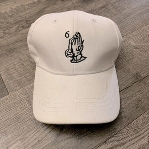 6 God Drake Strapback White Hat